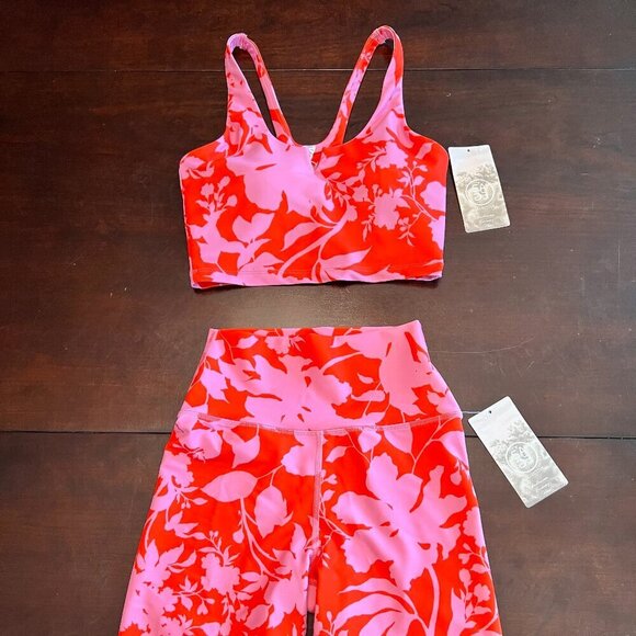 Sage Collective Bike Shorts & Crop Top Set Hothouse Lava Size XS - Picture 1 of 11